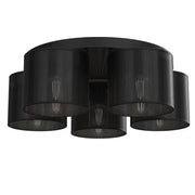 Plafoniera loft rotonda 5 luci nera Luminex Loft Shade