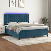 Letto a Molle con Materasso e LED Blu Scuro 180x200 cmcod mxl 99138