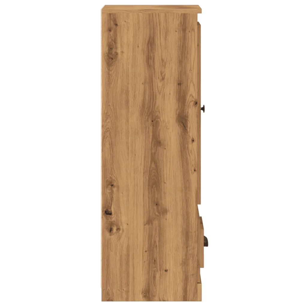 Buffet credenza cassettiera mobiletto mobile contenitore organizer cucina soggiorno salotto alto fatto a mano 36 x 35,5 x 103,5 cm legno ingegnerizzato marrone 02_0033161