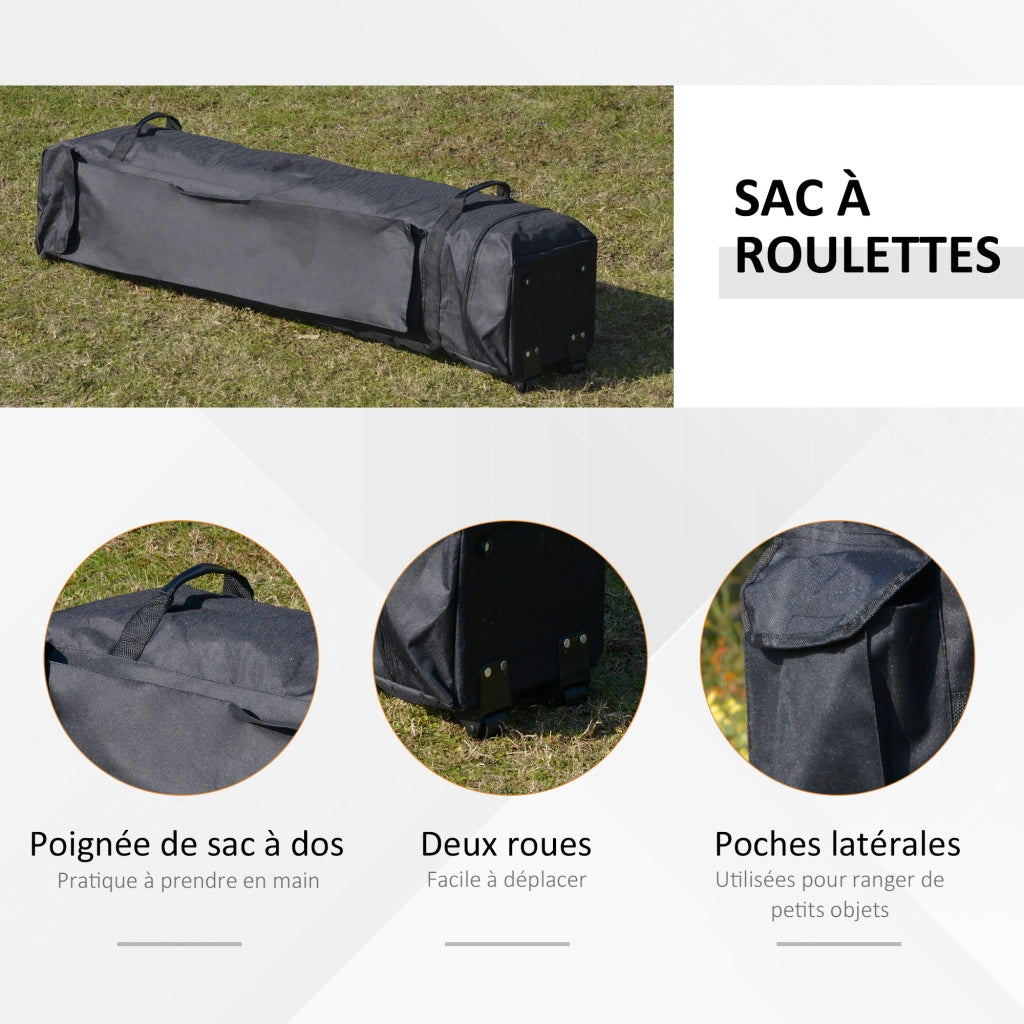 Gazebo da giardino pieghevole con zanzariere e sacco a rotelle ¨C Zephmum ¨C Grigio