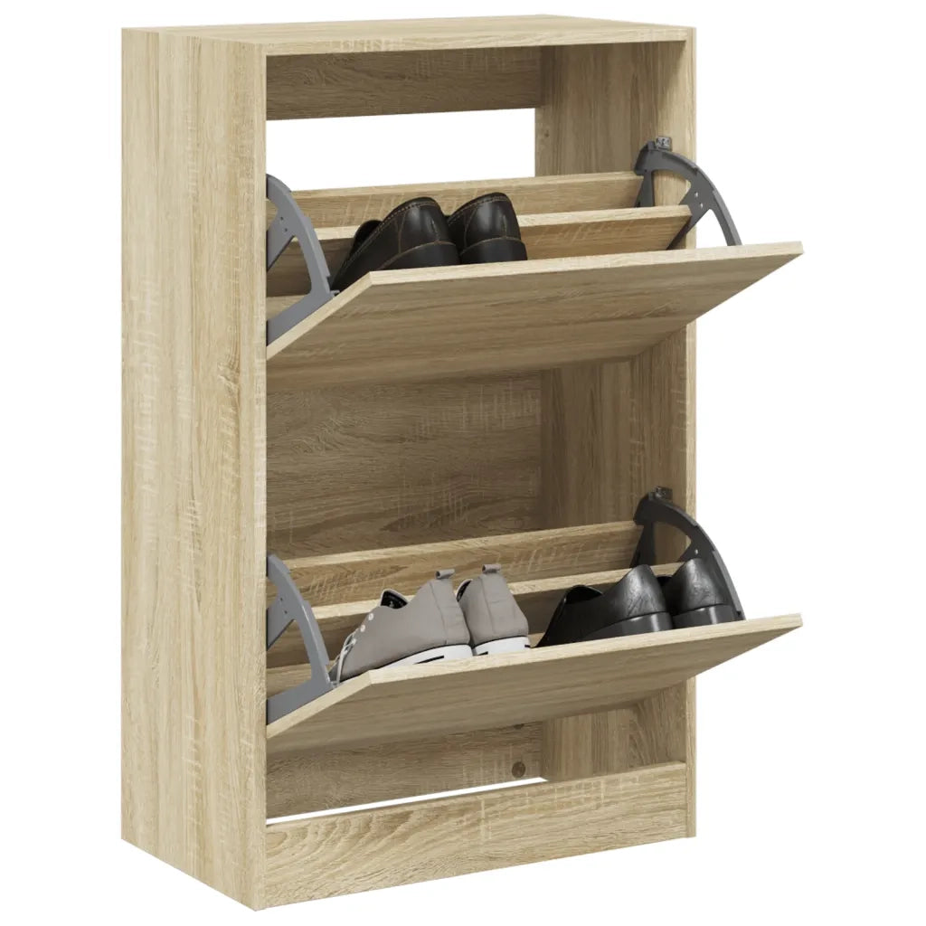 Scarpiera-Scaffale per scarpe Rovere Sonoma 60x34x96,5 cm in Legno Multistrato