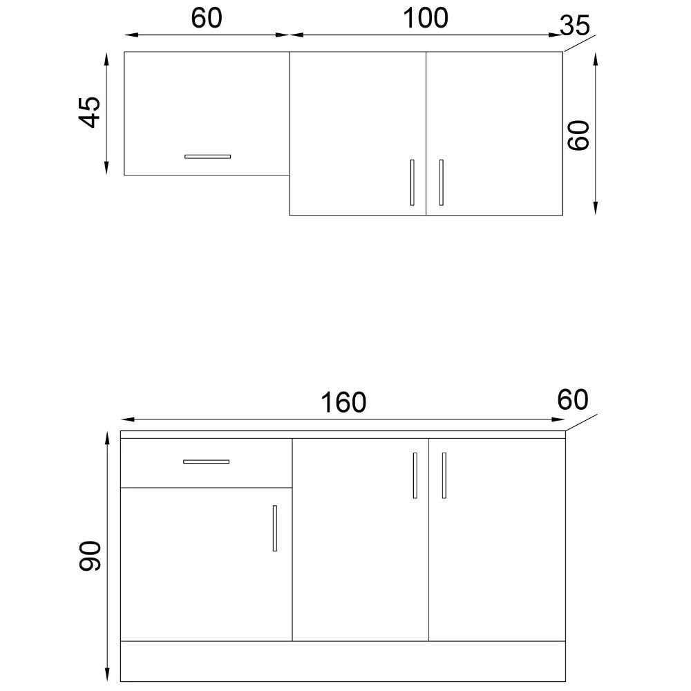 Cucina 160 cm Isernia con elettrodomestici colore bianco