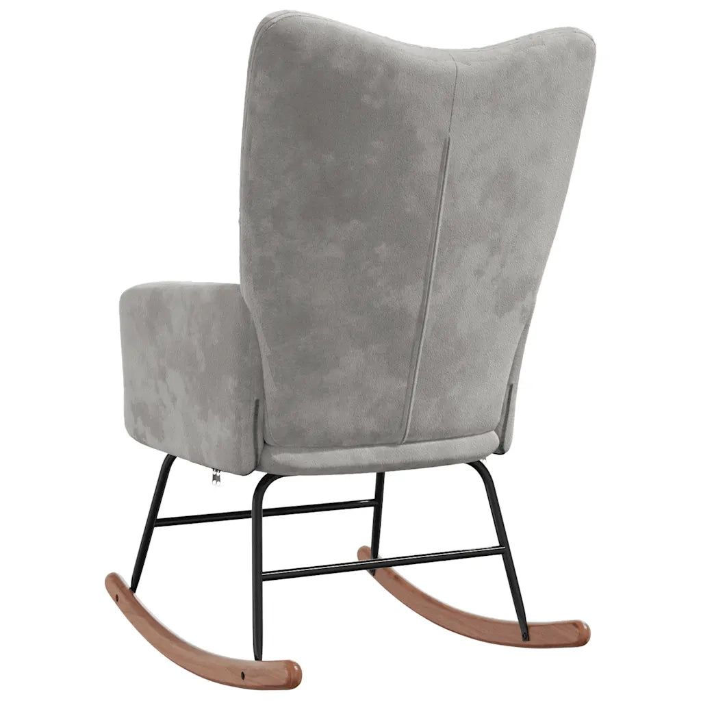 Sedia a Dondolo Grigio Chiaro in Velluto cod mxl 68830
