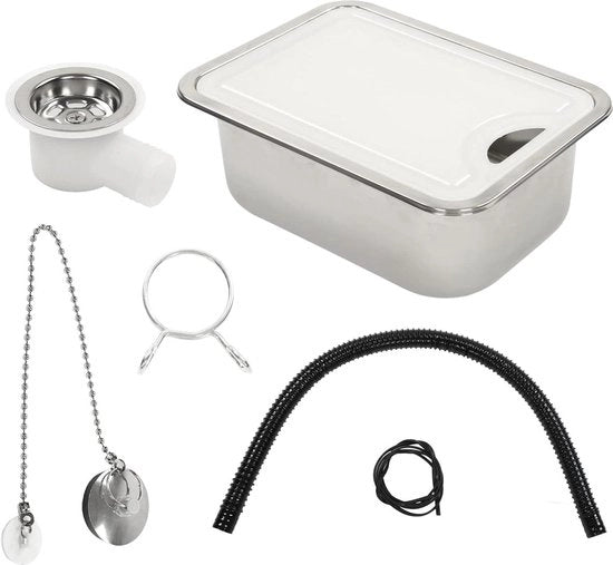 Lavabo in Acciaio Inossidabile con Installazione Rapida per la Cucina - Lavabo con Rubinetto in Acrilico e Lavello in Acciaio Inossidabile per Ristoranti, Bar, Camper e Barche.