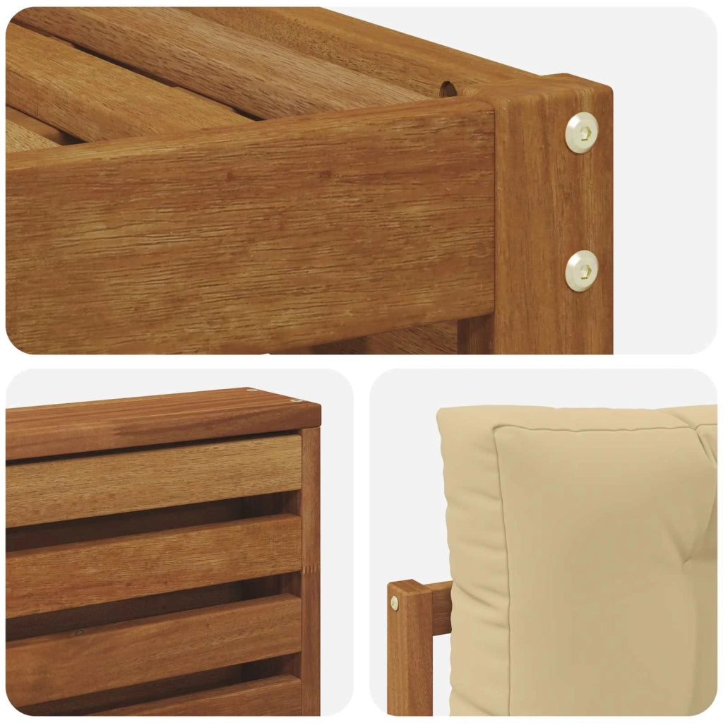 Set di divani da esterno con cuscino 8 pcs Naturale e Beige 3373948