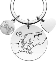Regalo per il Papà - Cadeau per il Papà - Chiave a Sgancio Metallico - Stampato su Due Facce - Ideale come Dono - Motivi Affettuosi