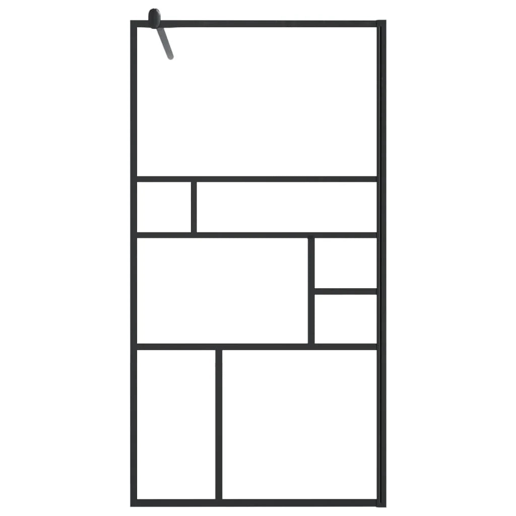 Parete doccia in vetro divisorio per vasca accessorio per bagno box doccia arredamento per la casa ESG trasparente 80x195 cm nero 02_0002140