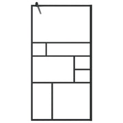Parete doccia in vetro divisorio per vasca accessorio per bagno box doccia arredamento per la casa ESG trasparente 80x195 cm nero 02_0002140