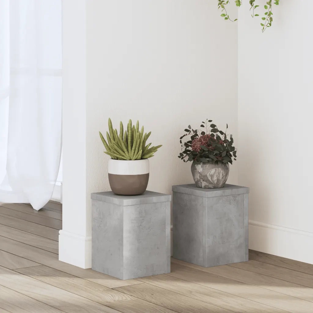 vidaXL Supporti per Piante 2 pz Grigio 15x15x20 cm Legno Multistrato