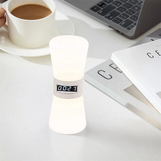 Lampada da lettura e notturna con timer, inclusa orologio da cucina – LED a sabbia, timer da 1-99 minuti, lampada da tavolo da camera e torcia.
