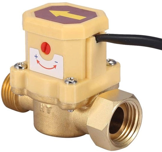 Regolatore di flusso d'acqua - Sensore di flusso regolabile - Interruttore di alimentazione automatico - Formato G1/2-G1/2 - Ideale per riscaldatori d'acqua