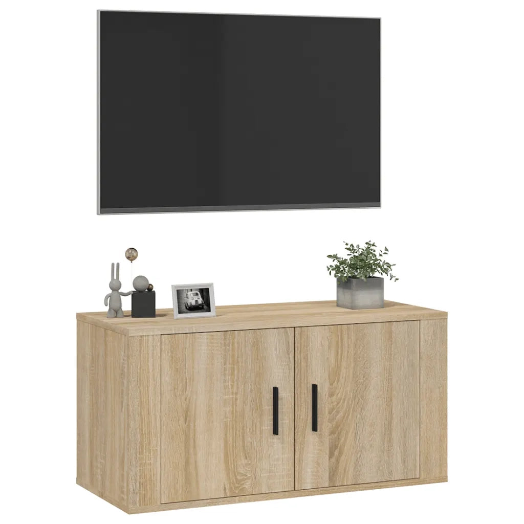 Mobile TV a Parete | Armadietto TV | Mobile Porta TV rovere sonoma 80x34,5x40 cm