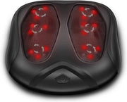 Apparecchio di massaggi per i piedi - Massaggiatore Shiatsu per i piedi con calore benefico - Massaggiatore elettrico per fasciiti plantari - Funzione di riscaldamento infrarosso integrata e cavo elettrico (nero)