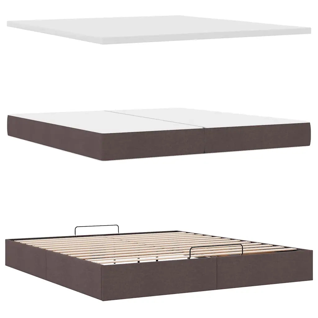 Struttura Letto Pouf con Materassi 200x200 cm in Tessuto 3314034