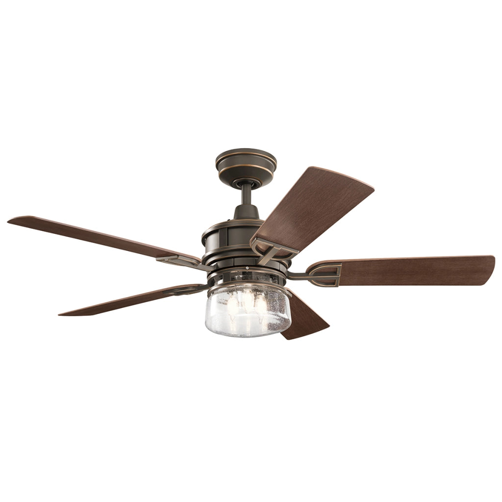 Ventilatore soffitto retro 132cm 3xE27 telecomando bronzo Kichler