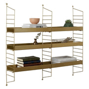 Scurelle, Mensola 3 Ripiani, 98x21x100h cm oro