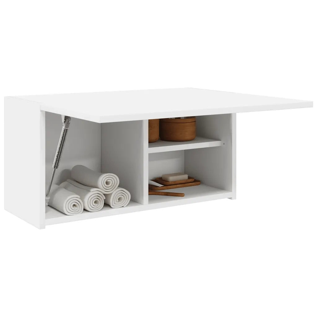 Mobile da Bagno a Parete Bianco 60x25x30cm in Legno Multistrato 860058