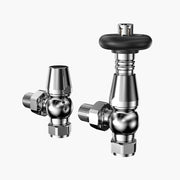 Set Valvole Termostatiche Radiatore Angolate Cromate 15mm 10 Bar