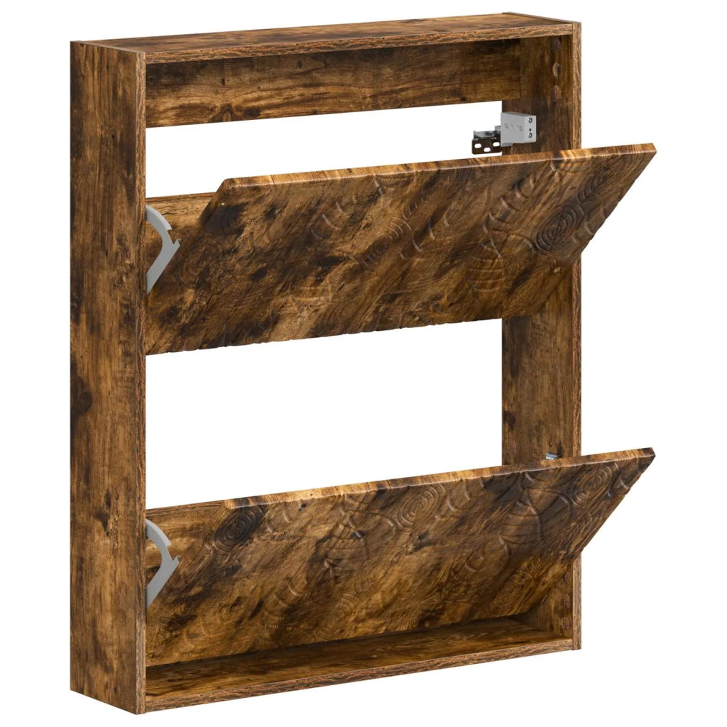 Mobiletto per Scarpe da Muro DELFT 71 x 17 x 86 cm Rovere Fumo 897080