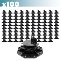 Set 100 supporti per pavimenti galleggianti, Altezza regolabile 33-64mm Max 2700 kg, Piedini Decking