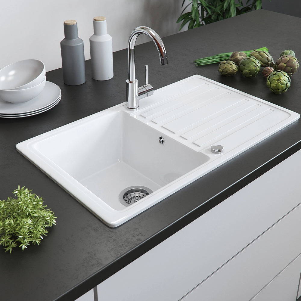 Bergström Lavello da cucina Bianco 76.5 x 46 cm con asciugatura