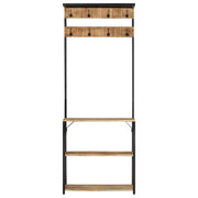 Appendiabiti con Scarpiera-Scarpiera con Appendiabiti 68x30x182 cm Massello Mango Grezzo