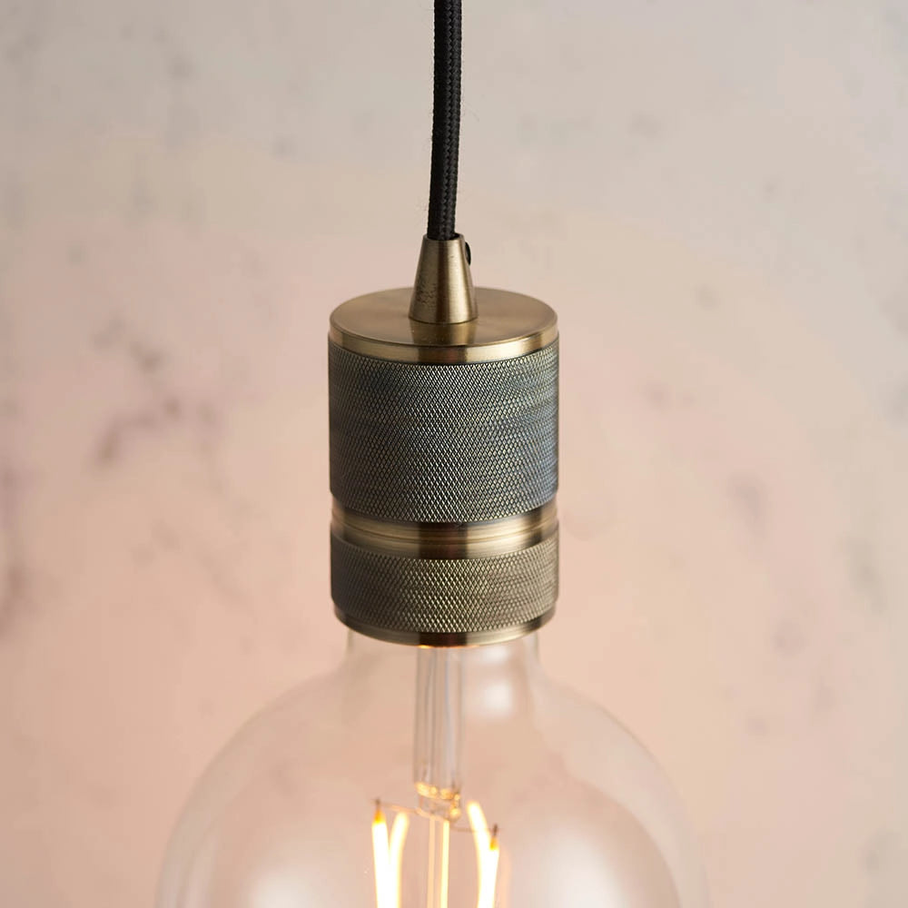 Lampada a sospensione loft ottone anticato E27 Endon