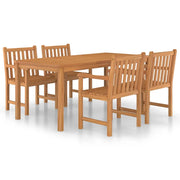Set da pranzo da giardino 5 pezzi mobili da esterno legno massello di teak 02_0013764