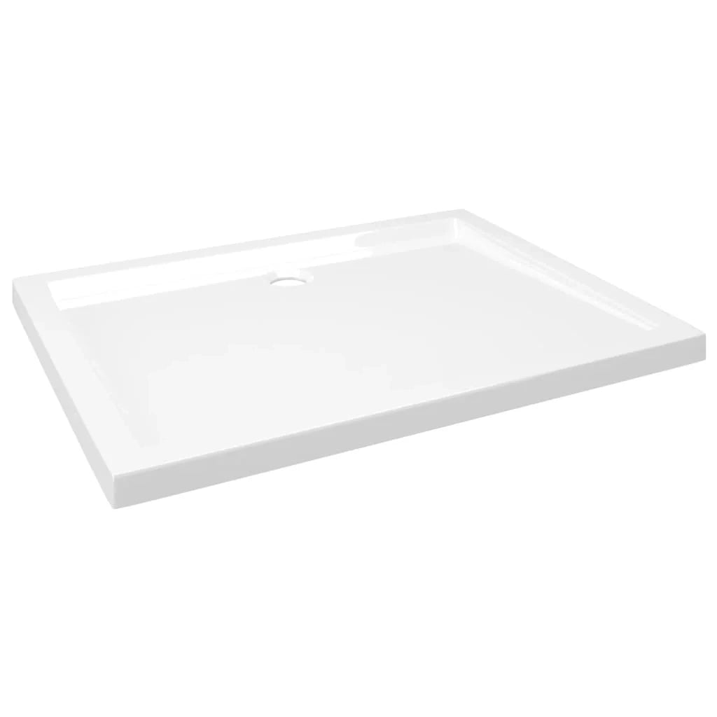 Piatto doccia base doccia piatto doccia bagno WC cabina doccia casa interno rettangolare ABS 80 x 100 cm bianco 02_0001947