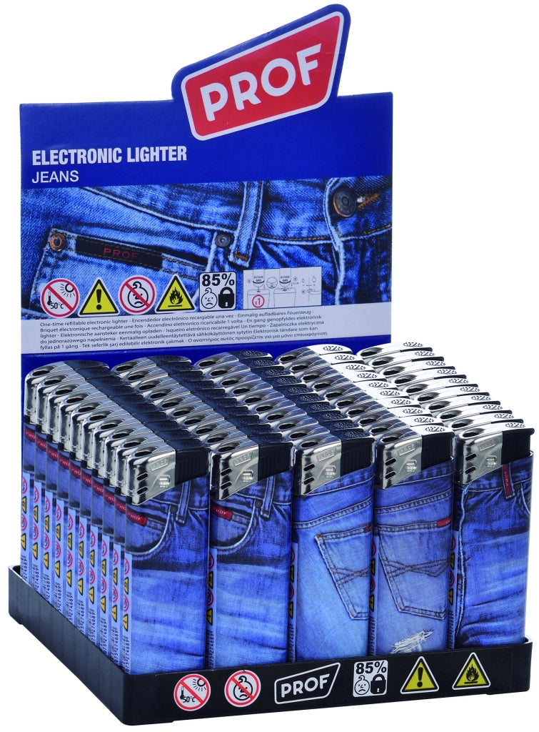 ACCENDINO ELETTRONICO JEANS DL  Fantasie assortite 50.00 pz