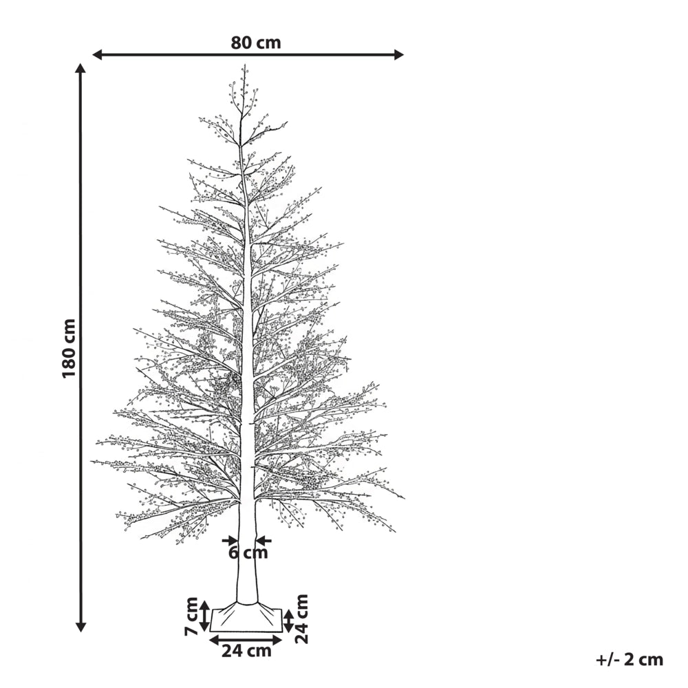 Albero di Natale Bianco PE 180 cm Luci LED Artificiali Moderno Scandinavo Outdoor & Indoor