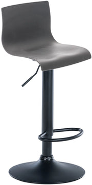 Sgabello Hover in polipropilene e metallo grigio,Metallo nero opaco