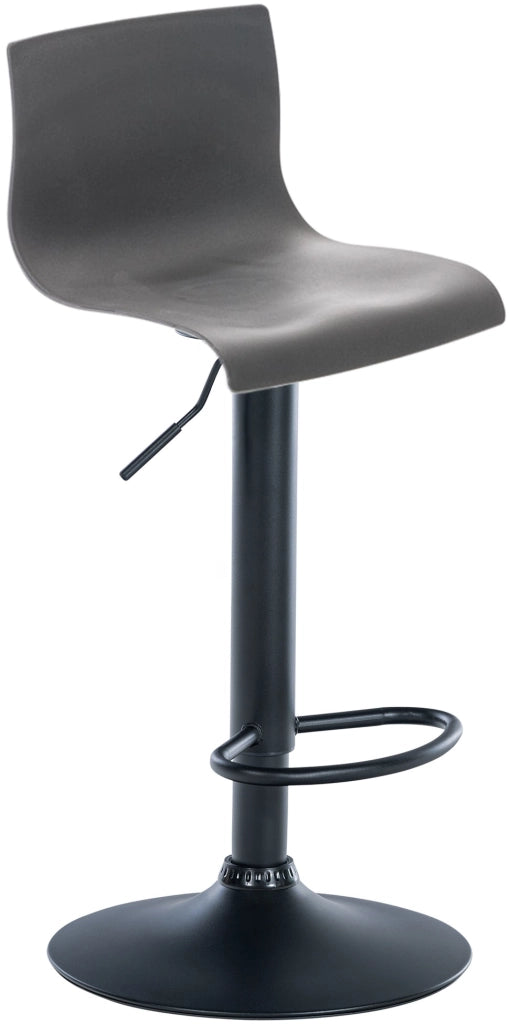 Sgabello Hover in polipropilene e metallo grigio,Metallo nero opaco