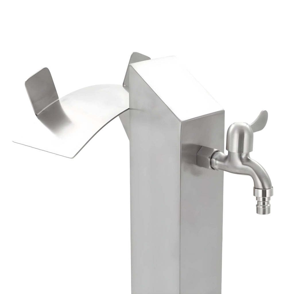 Fontana da giardino a colonna esterno in acciaio inox con cover impermeabile *** modello magnolia, confezione 1