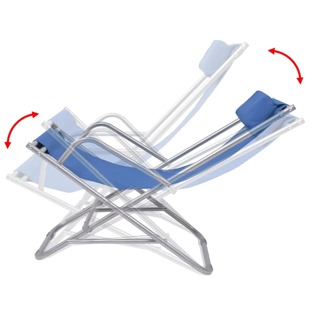 Sedie a Sdraio Reclinabili 2 pz in Acciaio Blu 42935
