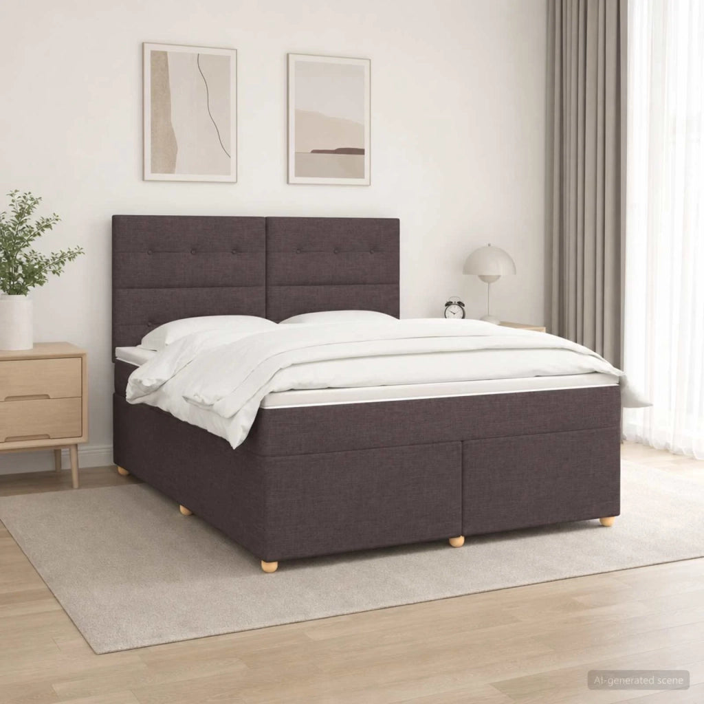 Letto box spring con materasso Marrone Scuro 160 x 200 cm 3455388