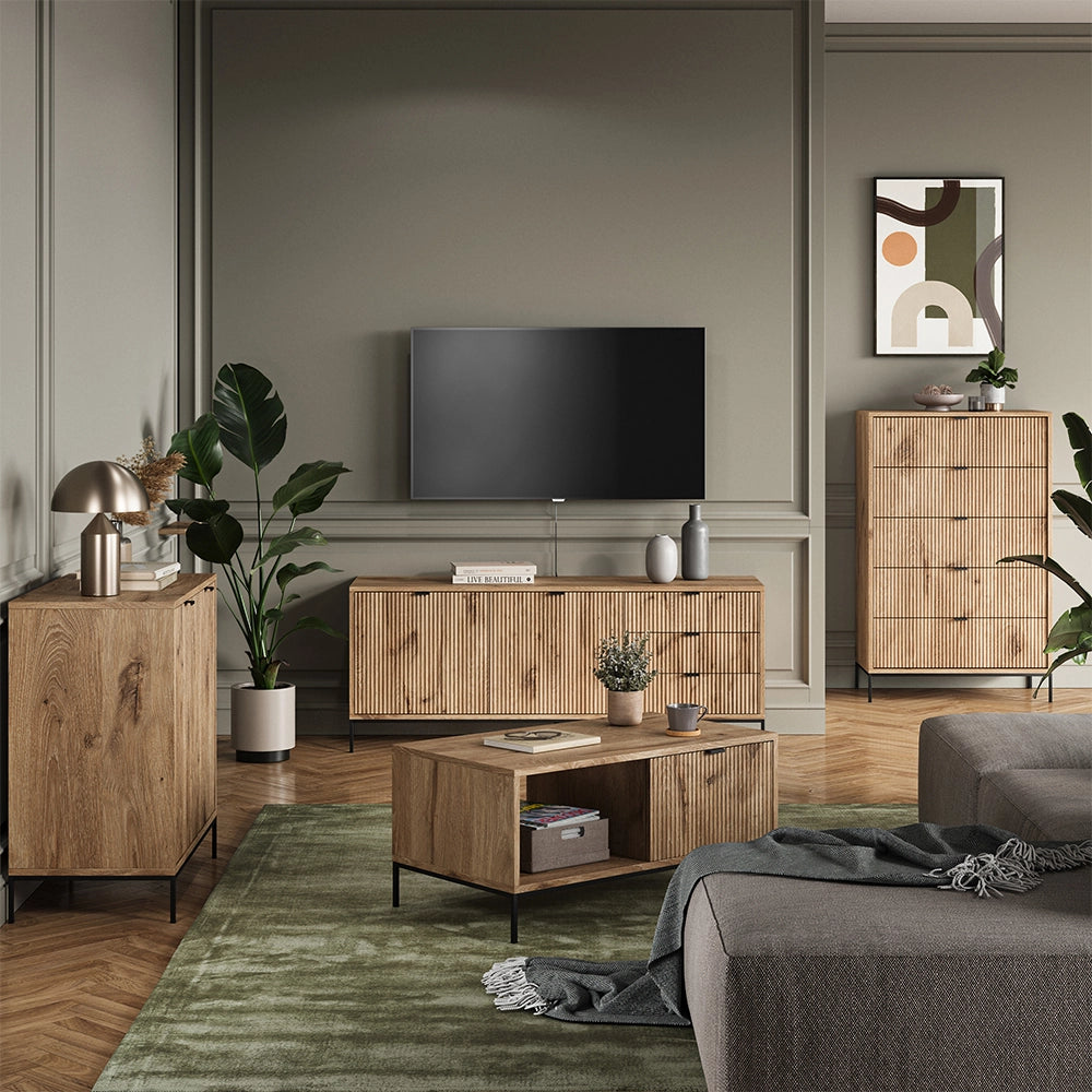 Armadio da ingresso Eliza Quercia vichinga 100 x 45 cm Set, 3 parti Vicco