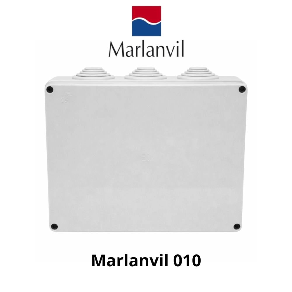 Cassetta di derivazione stagna ip65 con 12 passacavi marlanvil 010 240x190x90mm