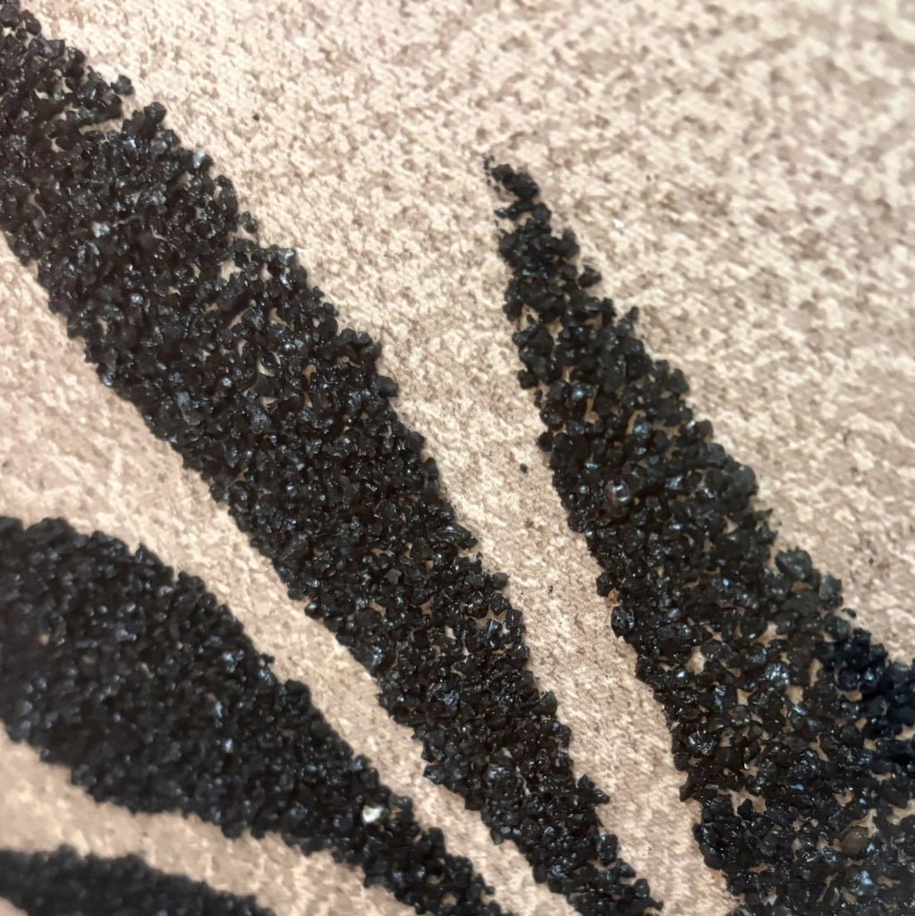 Tela incorniciata 3D Hispanohogar stampa e pittura nero e beige 90x60