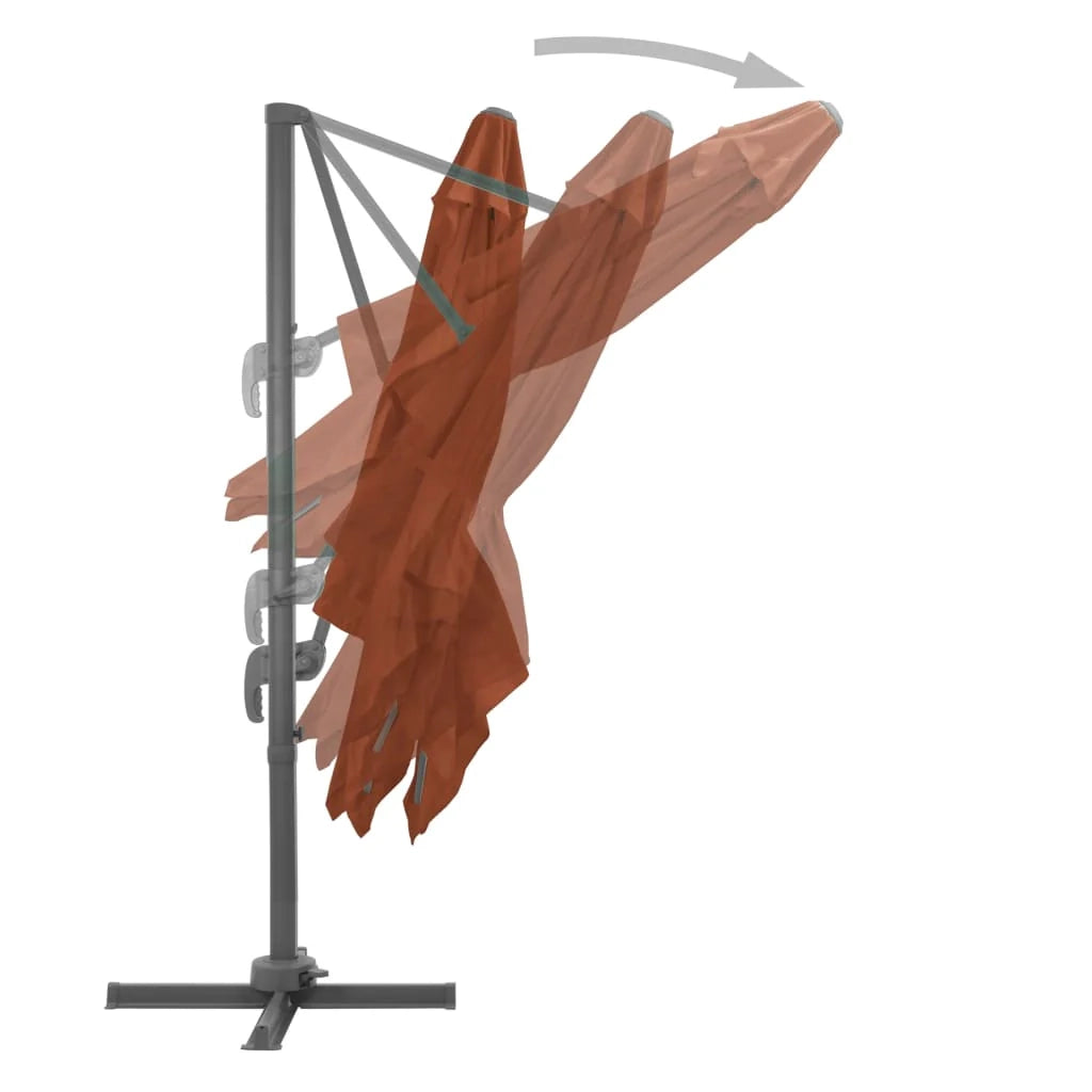 Ombrellone decentrato con palo in alluminio 400 x 300 cm arancione scuro 02_0008509