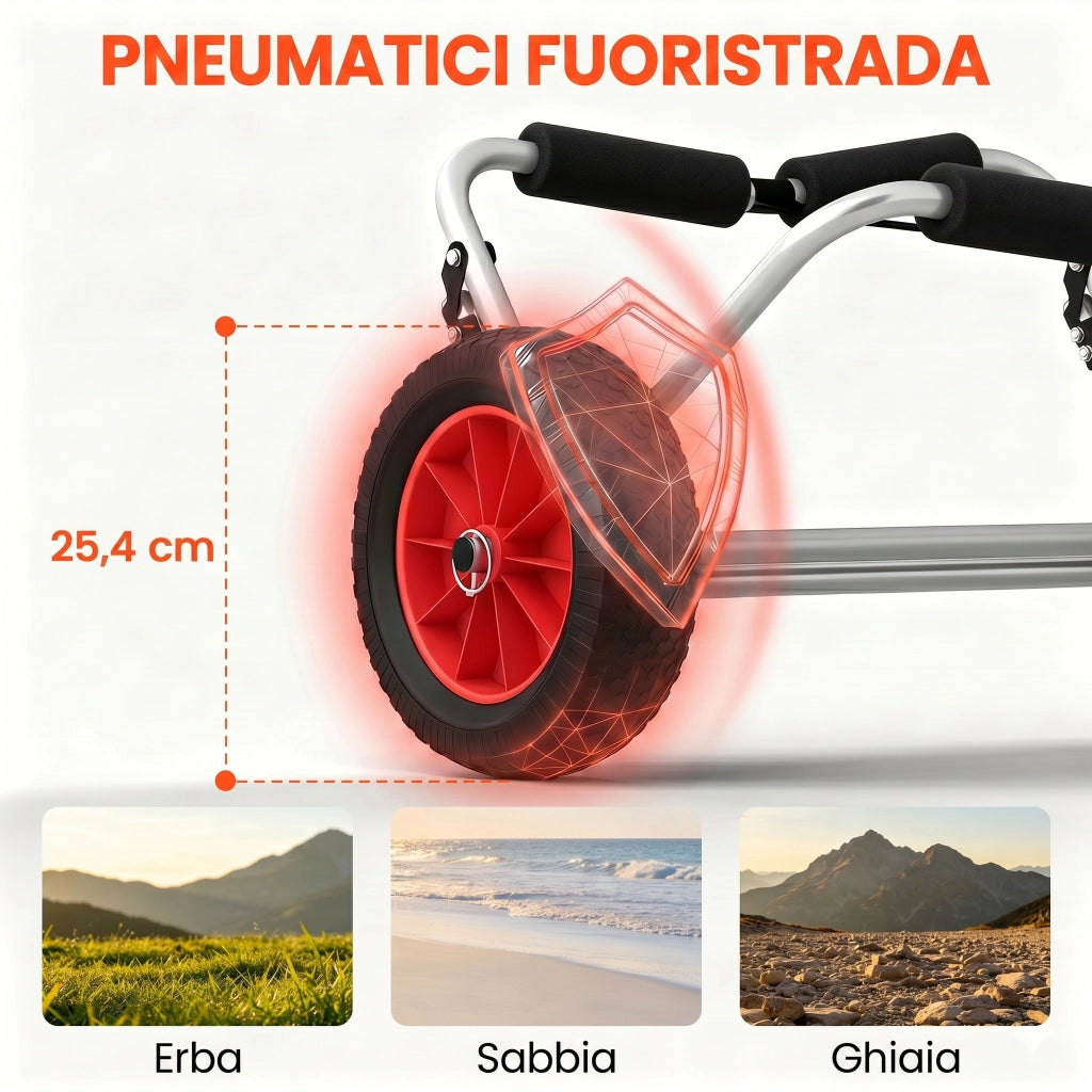 Carrello Pieghevole per Barche ¨C zephmum ¨C Alluminio NBR 70x40x42 cm