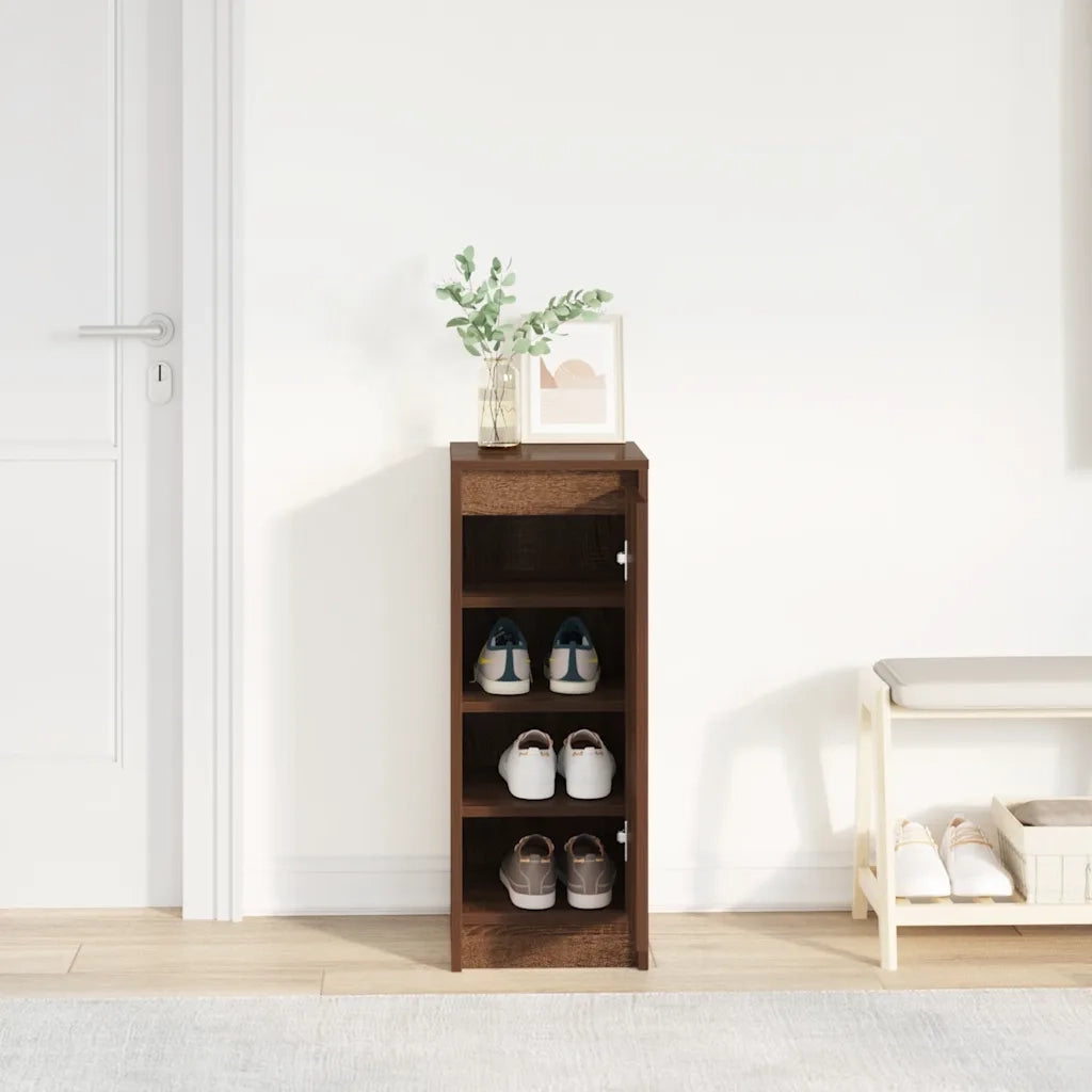 vidaXL Scarpiera Rovere Marrone 29,5x34x76 cm in Legno Multistrato