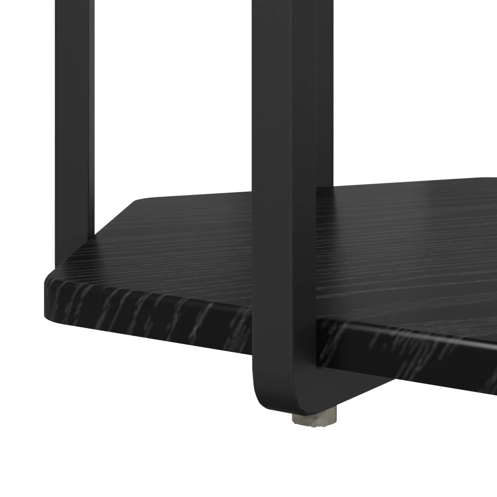 Tavolino 2 pezzi Nero Rovere Legno Ingegnerizzato e Metallo
