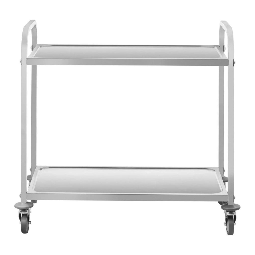 Carrello di servizio in acciaio - 2 ripiani - fino a 160 kg - 2 freni in acciaio 14_0000947