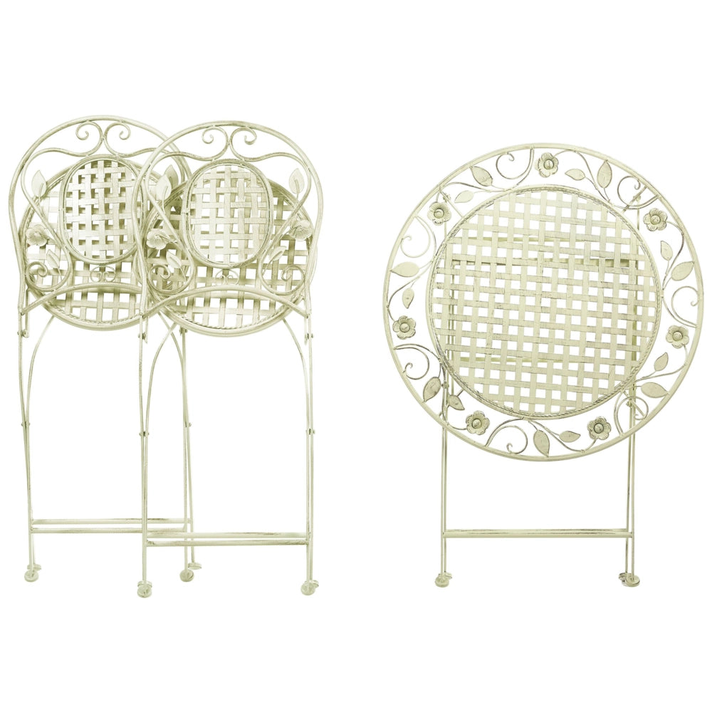 Set da Balcone Bistro a 2 Posti in Metallo Verde Chiaro stile moderno