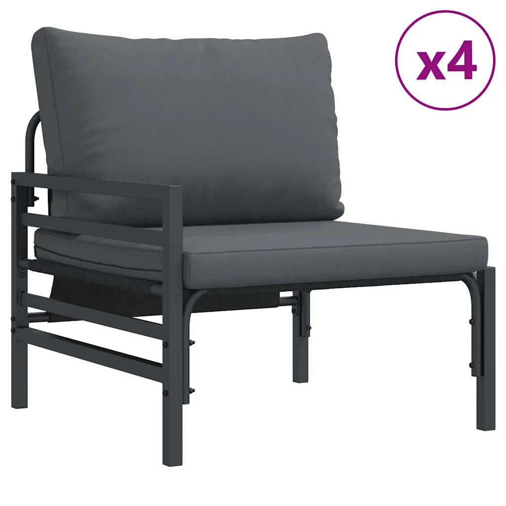 vidaXL Set Divano da Giardino 7 pcs Antracite Acciaio & Tessuto