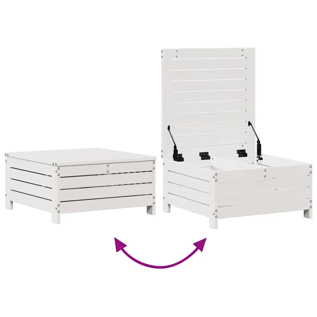 Set Salotto Giardino 7pz con Cuscini Bianco Legno Massello Pino 3250945
