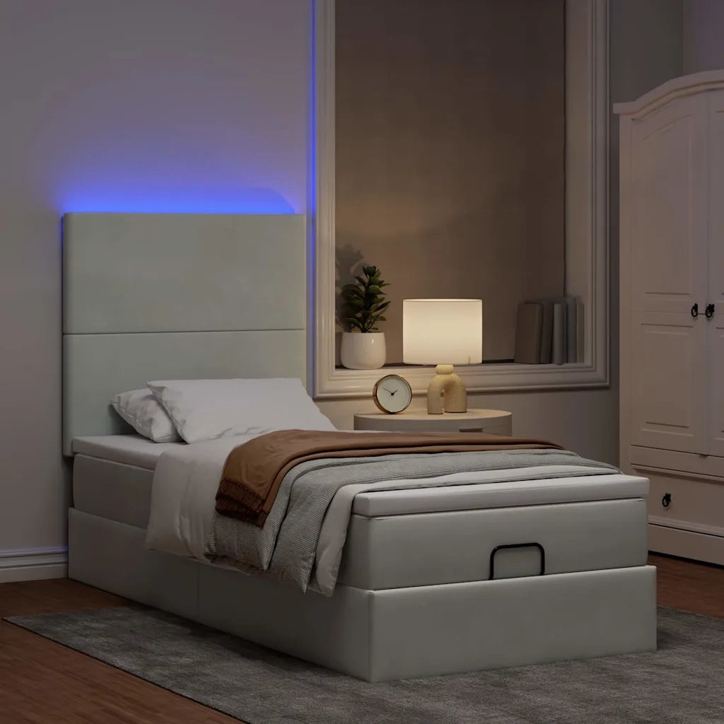 Struttura Letto Pouf con Materassi 100x200 cm Velluto 3314228
