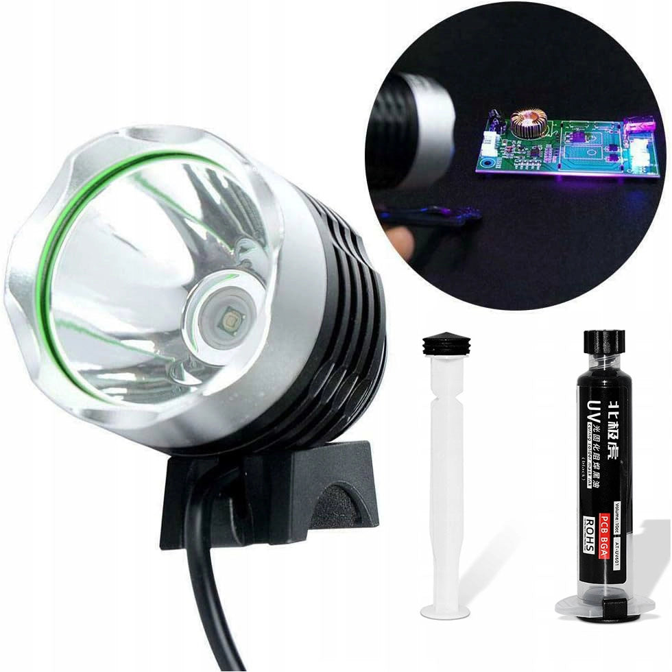 Set Soldermaska Nera 10ml con Pistone e Lampada UV – Protezione PCB, Isolamento Elettrico