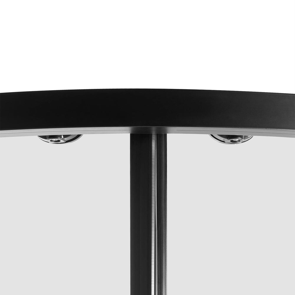 Box doccia semicircolare in vetro temperato con telaio in alluminio nero e porta singola 90 x 90 x 190 cm dal design moderno